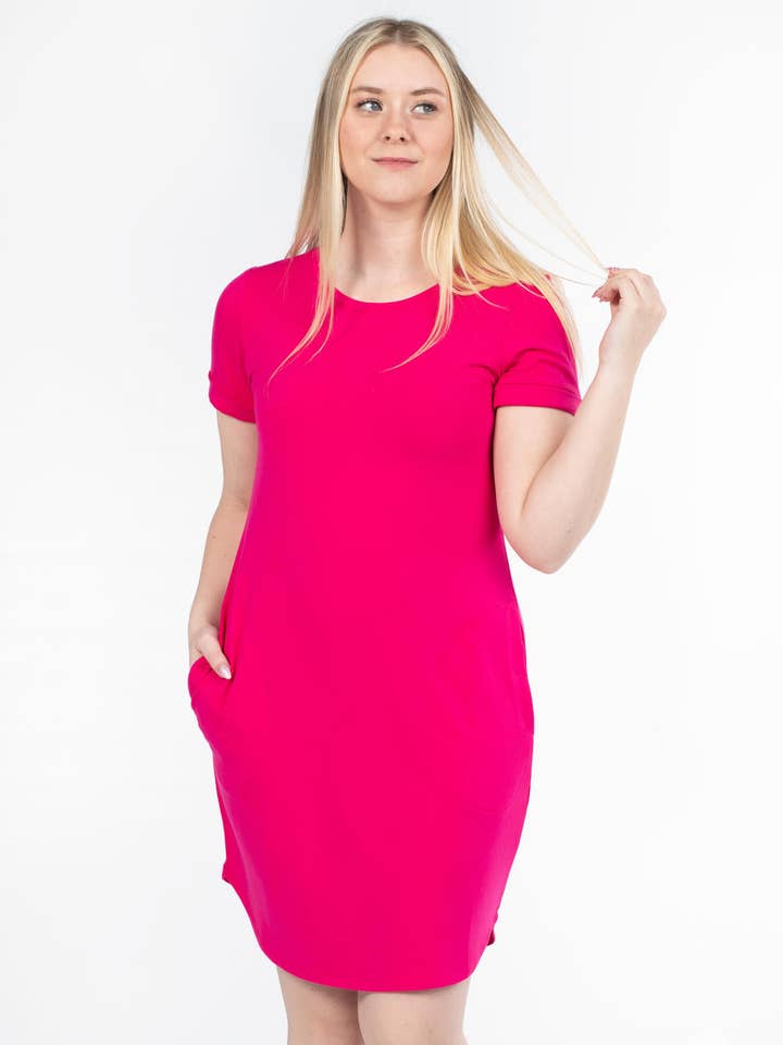 French Terry Tee Dress for wholesale by SweetLegs Clothing Inc