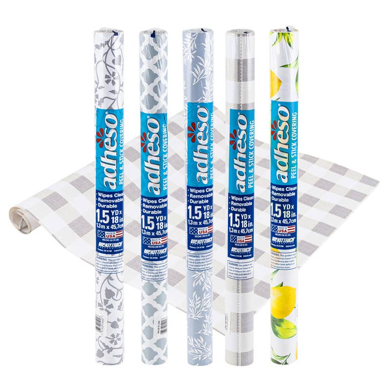 Deluxe Import Trading - Wholesale Drawer Liner - Adheso Self-Adhesive Vinyl Display - Asst  1.5yd0