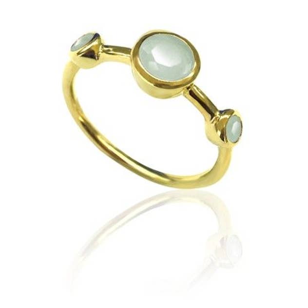 Mineral ring - 3 minerals - 12 - silver plated for wholesale by Buganto