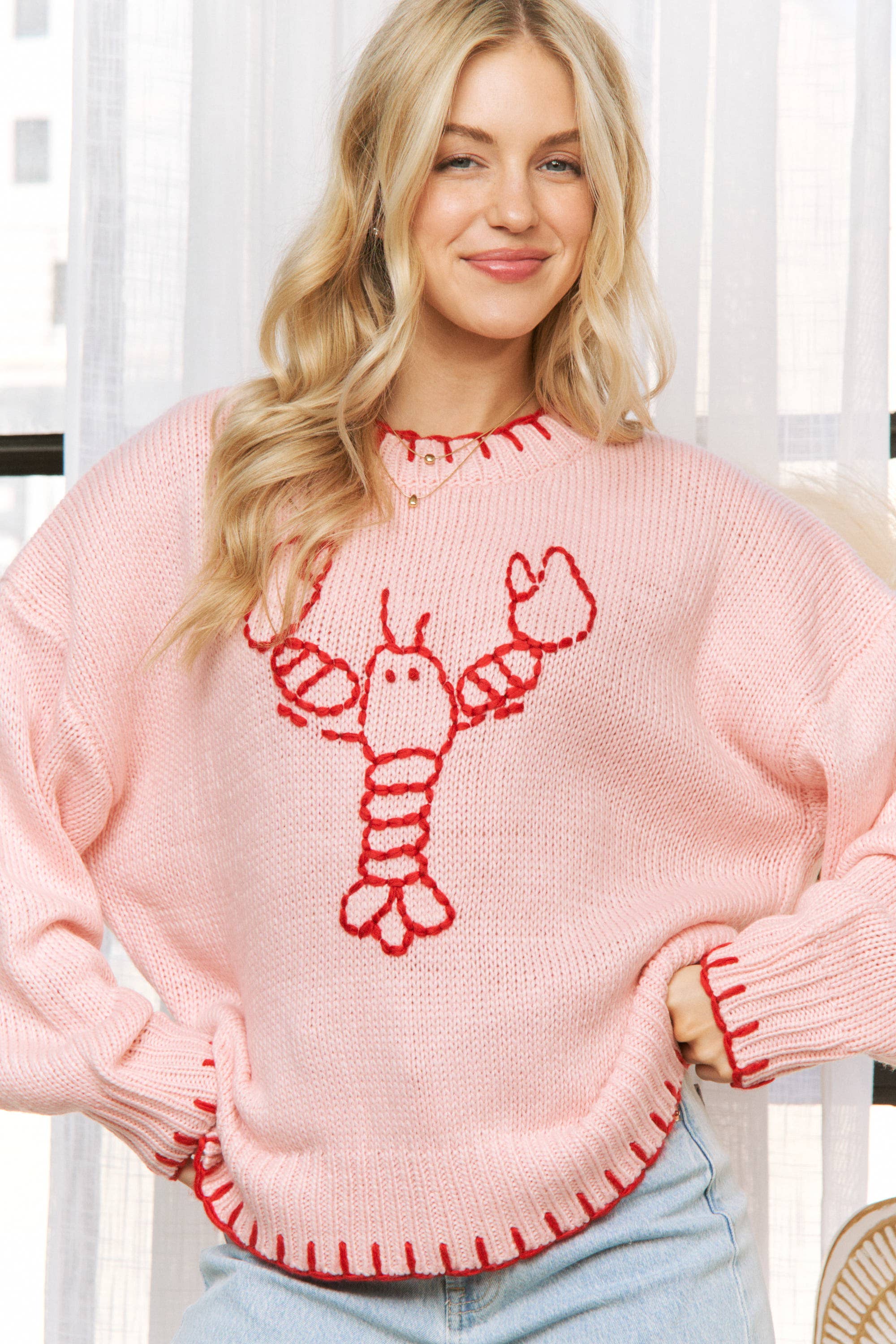 Sweet Generis - Wholesale Knit Sweater - Women's - MY LOVELY LOBSTER CASUAL PULLOVER SWEATER26