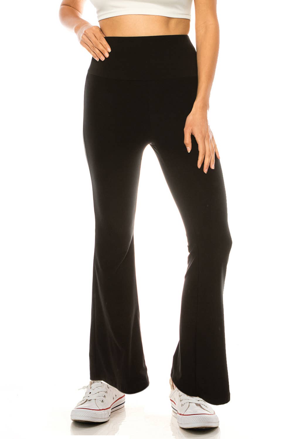 Color 5 – Großhandel Hose – Damen – Einfarbige Basic-Schlaghosen mit hoher Taille3