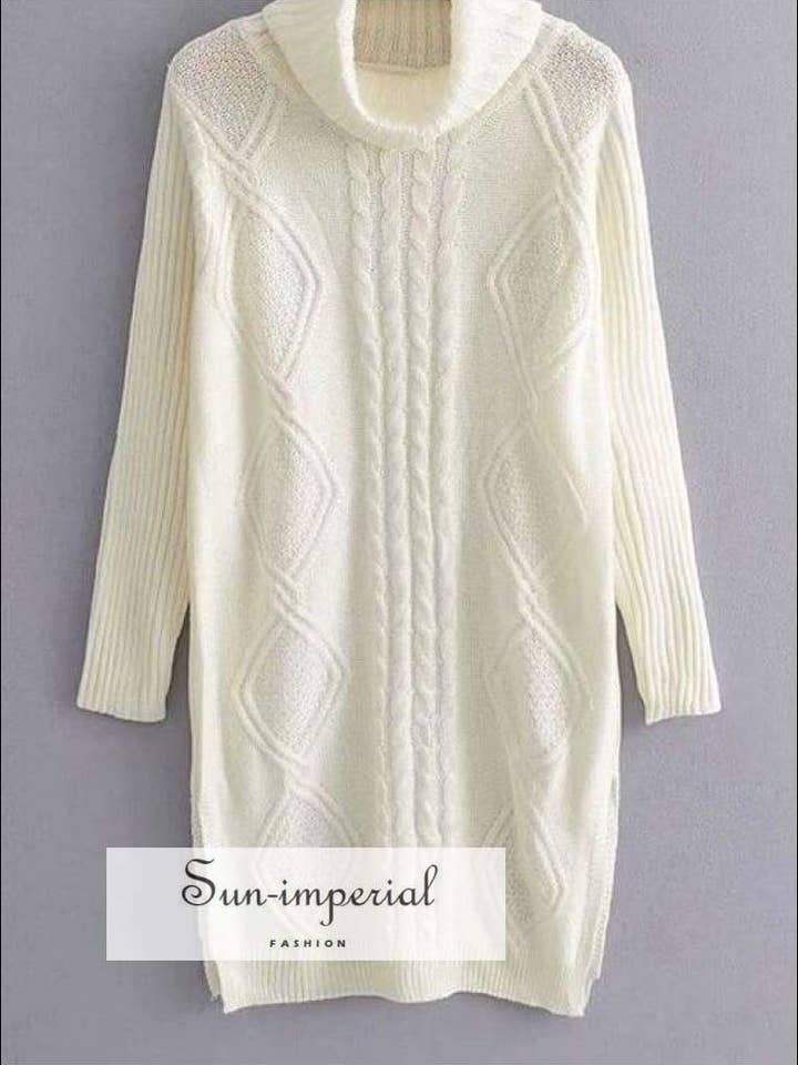 Sun-imperial Damen Herbst Winter lange weiße Pullover für den Großhandel von Sun Imperial