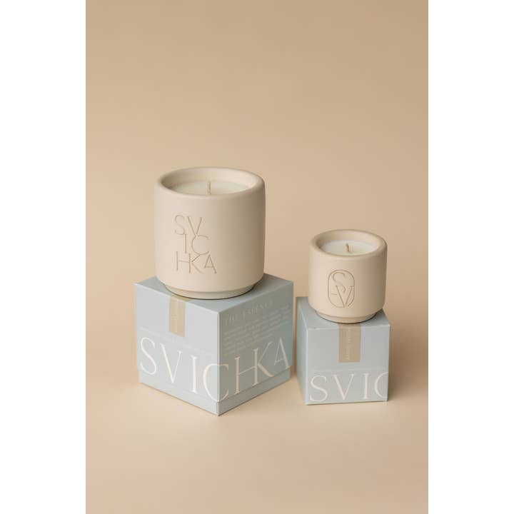 SVICHKA - Wholesale Jar/Filled Candle - Soft Beige Candle in Artisan Concrete Jar — Hazel Grove3