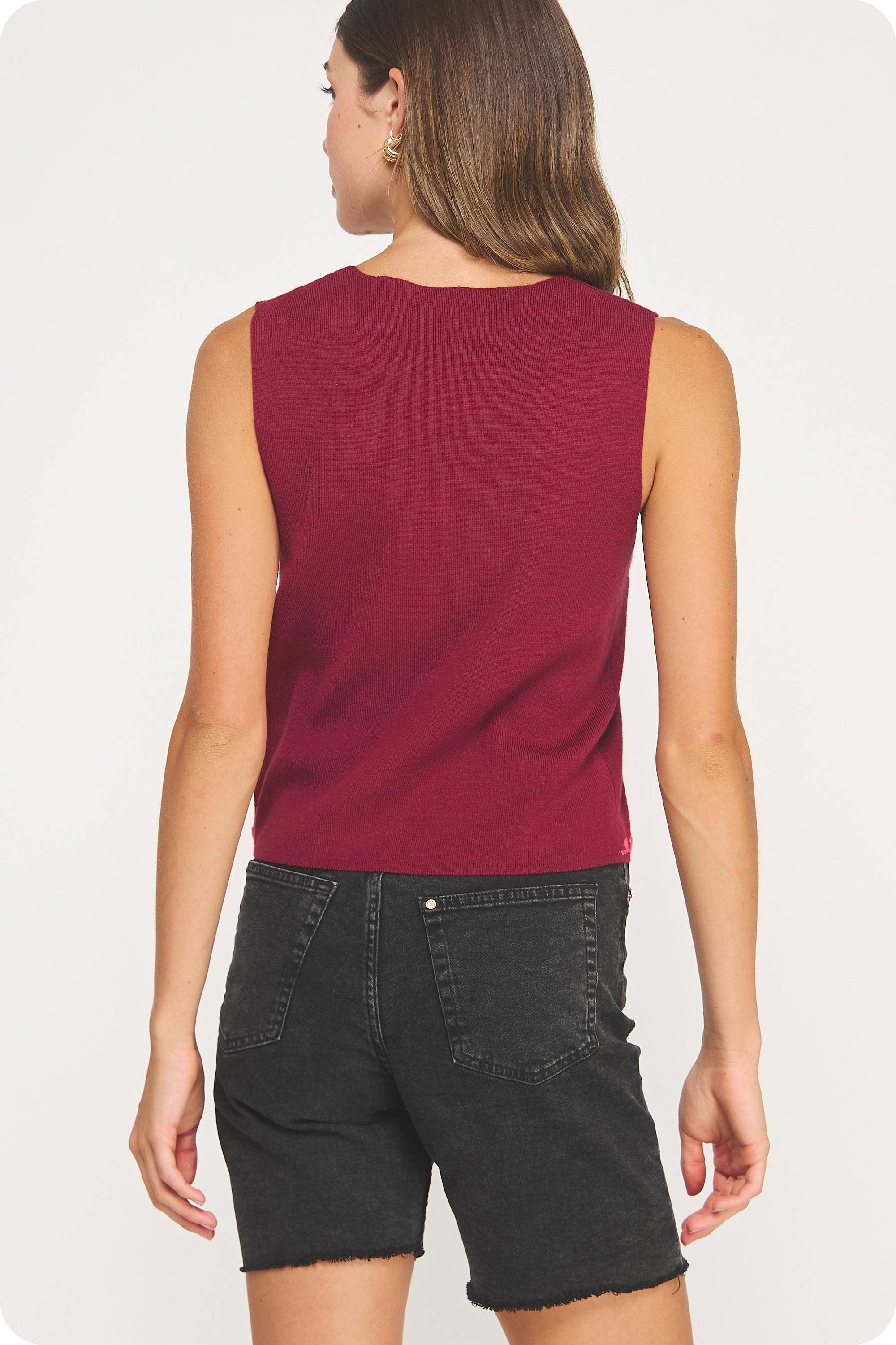 Strut & Bolt - Venta al por mayor Chaleco de abrigo - Mujer - Top sin mangas de punto con bordado floral33