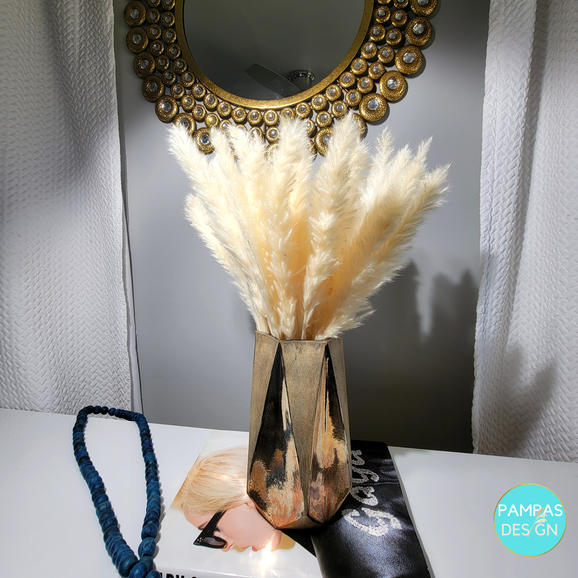 Pampas Design - Venta al por mayor Flores secas/prensadas - 30 Tallos de Pasto Pampas Azul Claro3