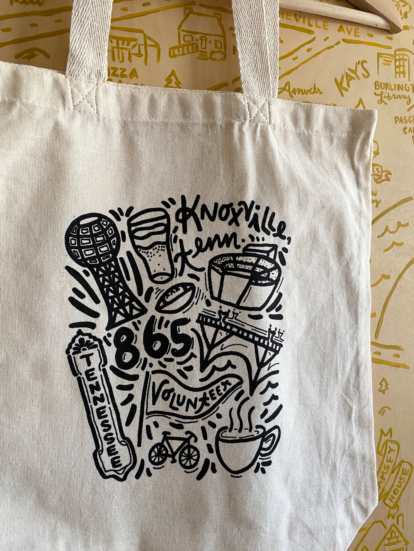 Paris Woodhull Illustrations - Wholesale Tote Bag - Unisex - Knoxville Icons Tote Bag1