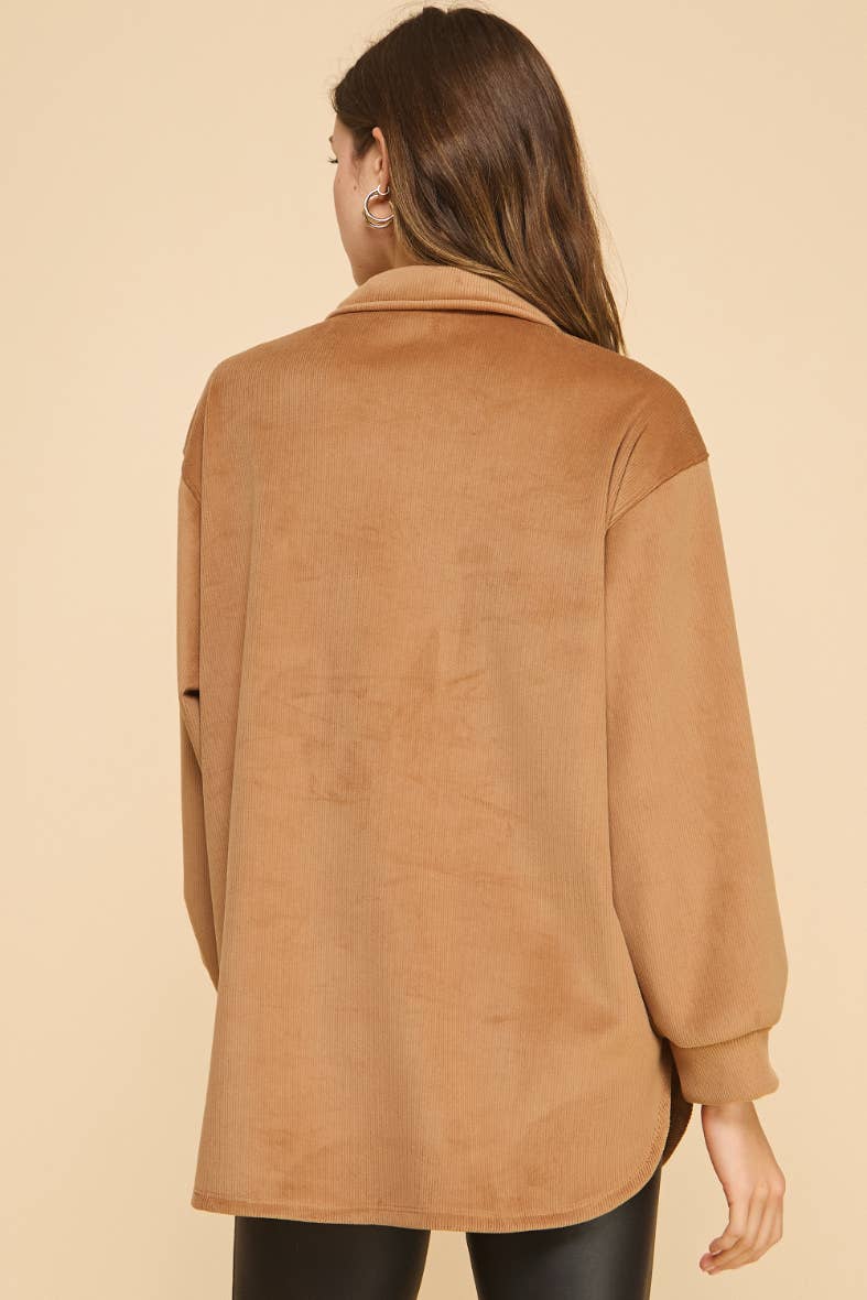 If She Loves - Wholesale Shirt Jacket/Shacket - Women's - ISJK1117 Amicis Lilian Oversized  Shirt1