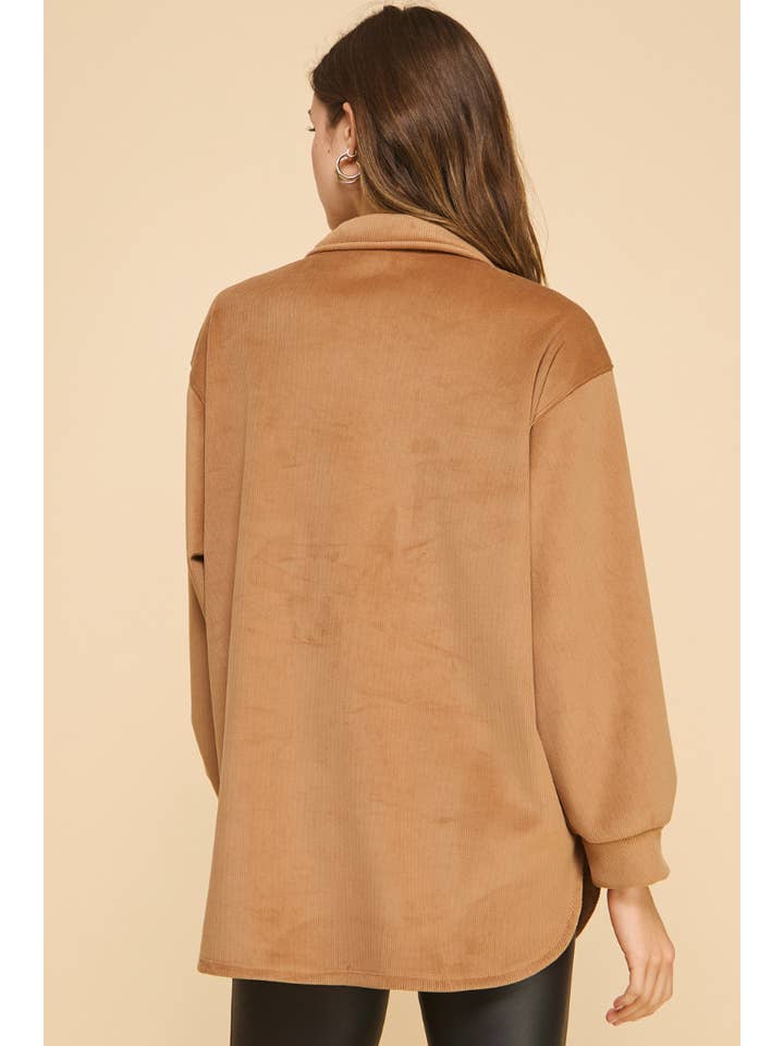 If She Loves - Wholesale Shirt Jacket/Shacket - Women's - ISJK1117 Amicis Lilian Oversized Shirt1