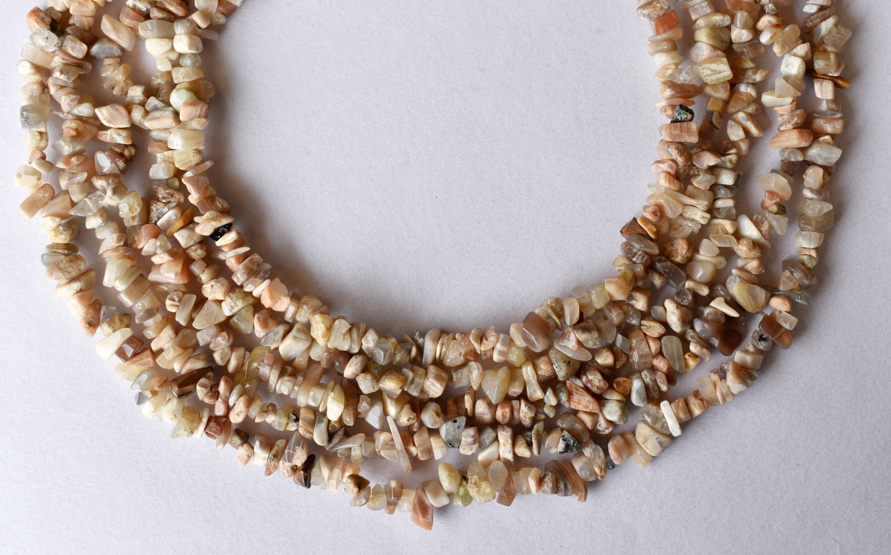Soothing Crystals – wholesale Beaded/pearl necklace – Moonstone Chip Beads Necklace, Crystal Uncut Beads6