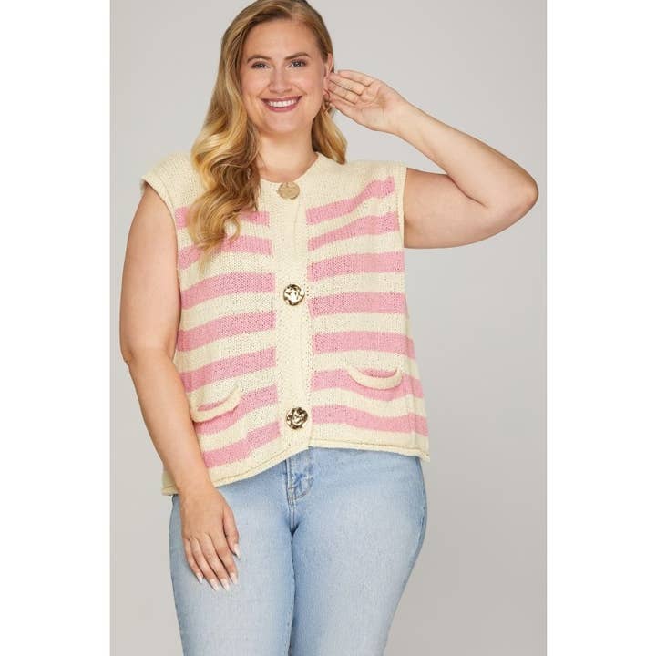 GILET SANS MANCHES À RAYURES POUR FEMMES pour la vente par Upmost