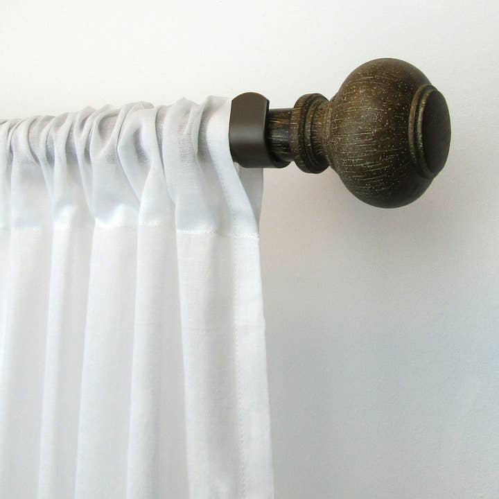 Threadmade Home - Wholesale Curtain Rod - Rhinebeck Rustic Faux Wood 1" Window Drapery Single Curtain Rod5
