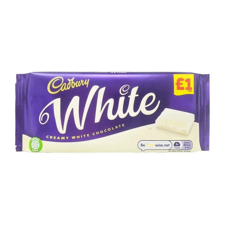 Echo Sales America - Wholesale Chocolate Bar - Cadbury White Chocolate UK, 90g case 24ct,