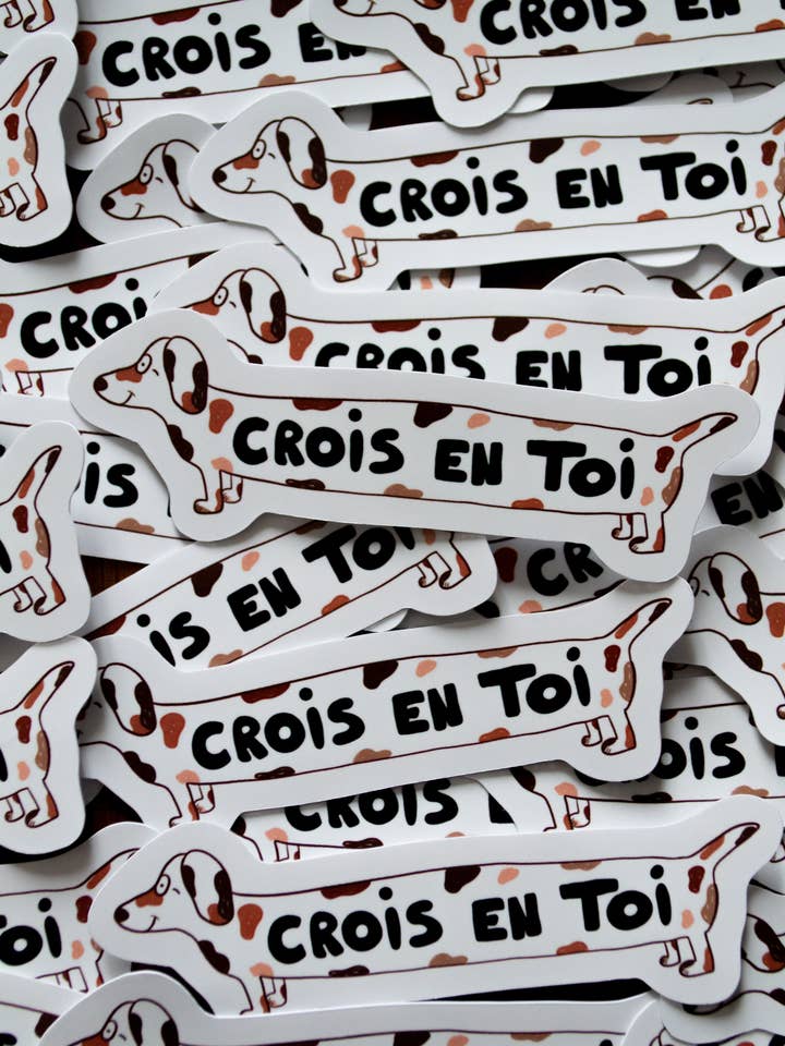 Hündchen-Aufkleber "Glaube an dich" für den Großhandel von Grisbleu