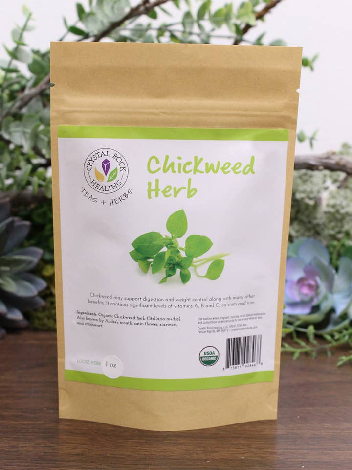 Chickweed Loose Herb 1oz Organic for wholesale by Crystal Rock Healing, LLC