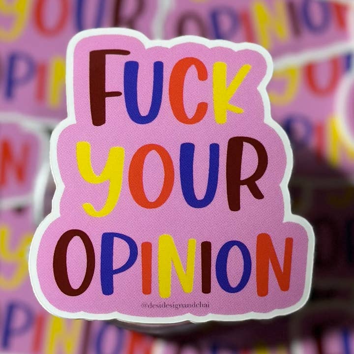 Adhesivo de vinilo al carajo con tu opinión para venta al por mayor de Desi design and chai