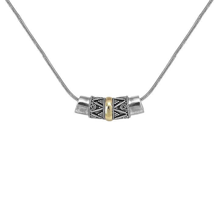 Ornate Silver & Gold Bead Pendant for wholesale by SITA