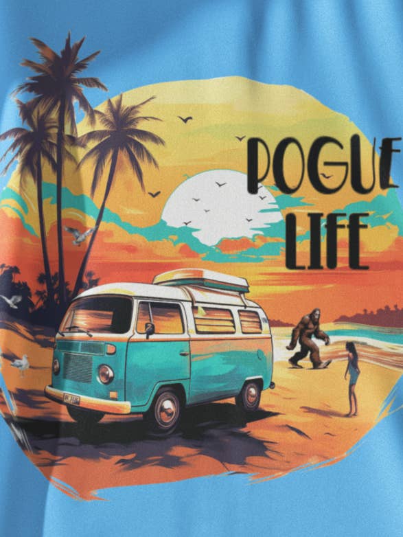 Squatchin’ Country - Wholesale T-Shirt (Graphic) - Unisex - Bigfoot Pogue Life tshirt (blue)