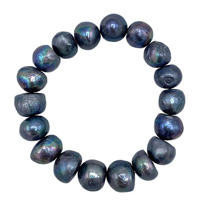 200-10-STR | BLACK BAM BAM STRETCH BRACELET for wholesale by Girl With A Pearl