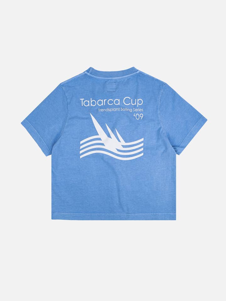 Dames San Pablo Pigment T-Shirt Mediterraan Blauw voor wholesale door Trendsplant Clothing