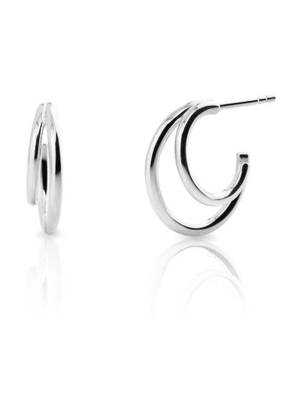 Boucles d’oreilles créoles STREET en argent sterling pour la vente par Aran Jewels