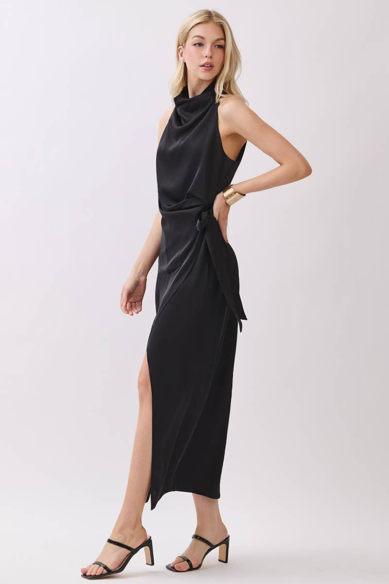 Peace Love Line – wholesale Klänning - Dam – PM1015 - SOLID VÄVD MIDIKLÄNNING MED SLITS17