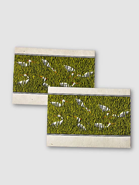 Set di Carte con Uccelli in Carta Lokta, Senza Alberi per la vendita all'ingrosso da parte di Ganesh Himal Trading