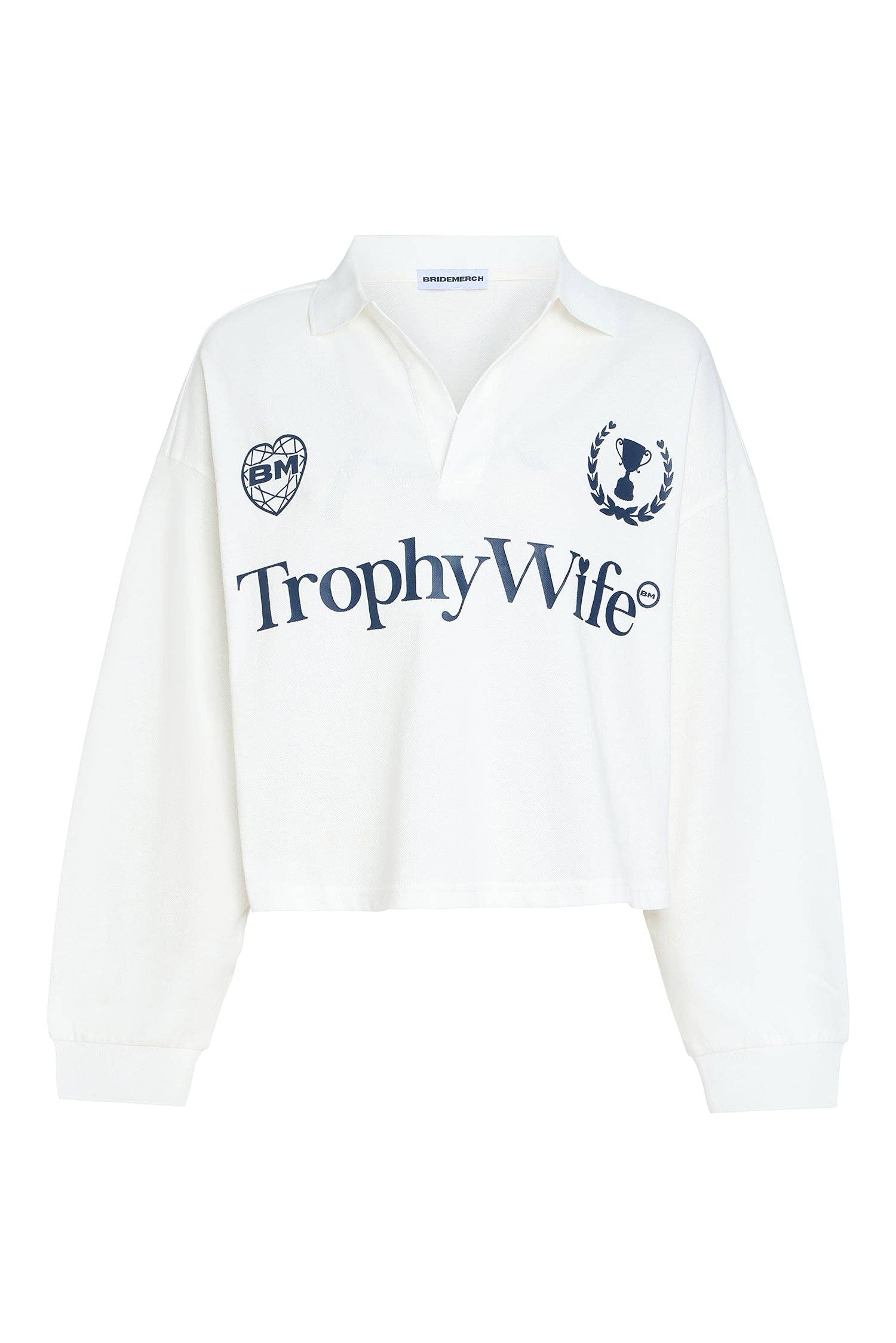 BRIDEMERCH - Wholesale Sweatshirt - Dames - TROPHY WIFE BOXY RUGBY L/S1
