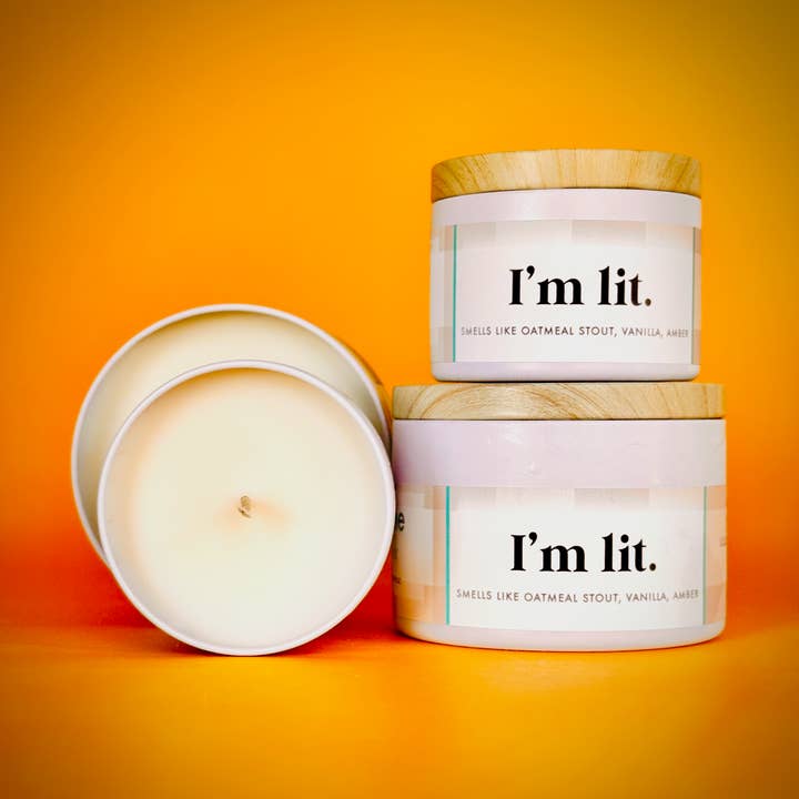 L I L L I E  &  P I N E - Wholesale Jar/Filled Candle - "I'm Lit" Fun Soy Candle0