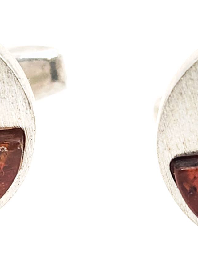 Honey Baltic amber cuff-links with Jewish Star for wholesale by Mia's Polish Treasures