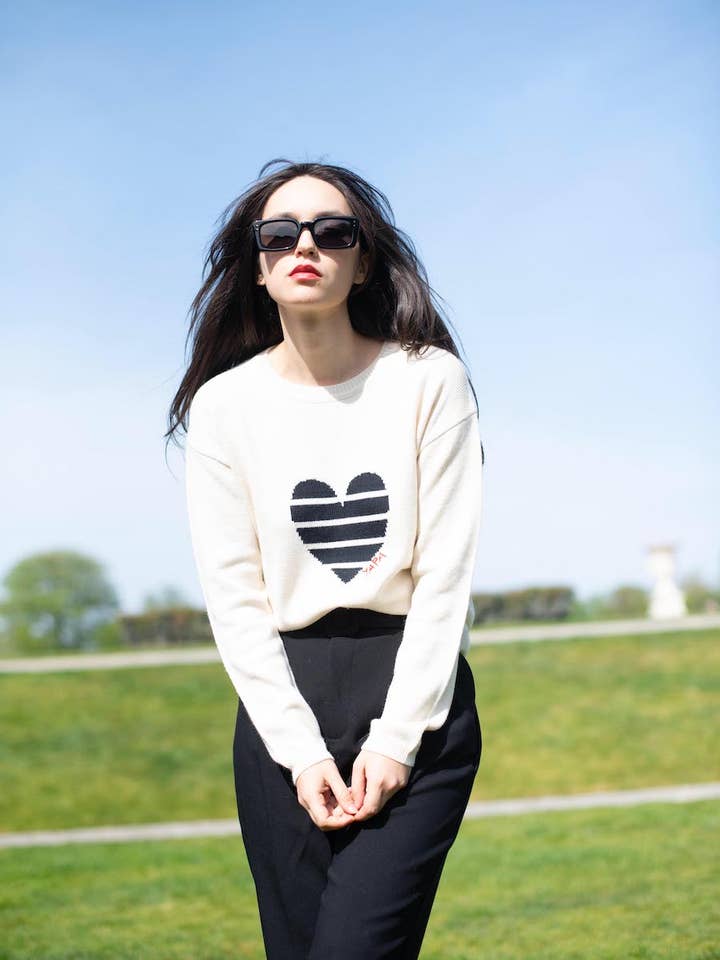 Jersey de alpaca con corazón para bebé para venta al por mayor de YAPA