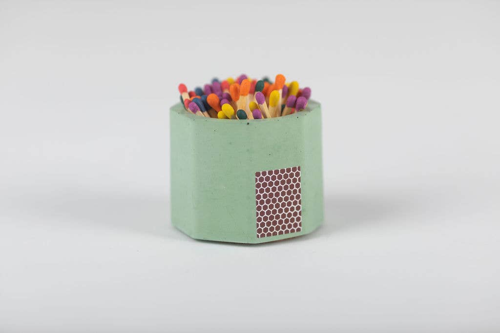 Tenn Prairie – wholesale Tändstickshållare – Betonghållare för tändstickor – med 2-tums regnbågsfärgade säkerhetständstickor3