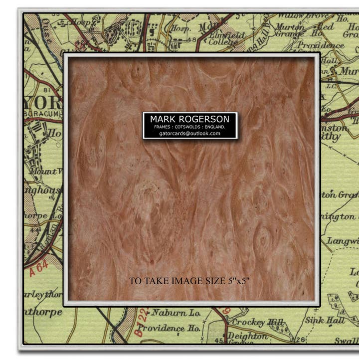 1657 Map Paper Veneer Photoframe 5x5 for wholesale by Gator cards