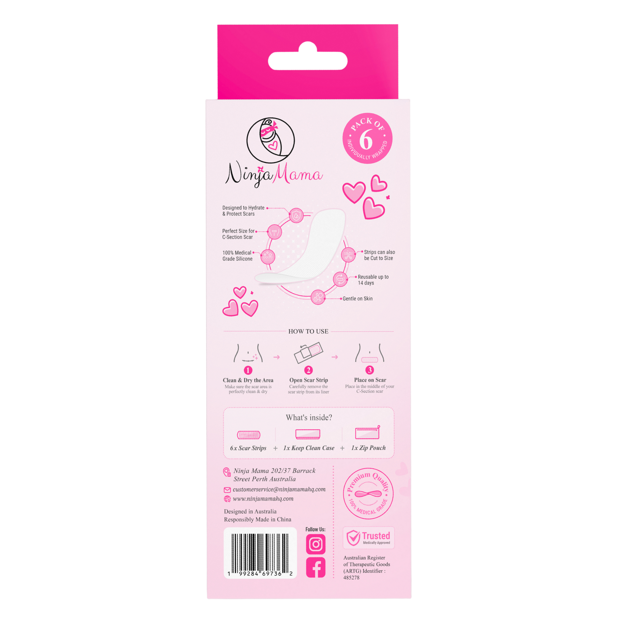 Ninja Mama - Wholesale Scar cream - Ninja Mama Transparent C-Section Silicone Scar Strips - Pack of 63