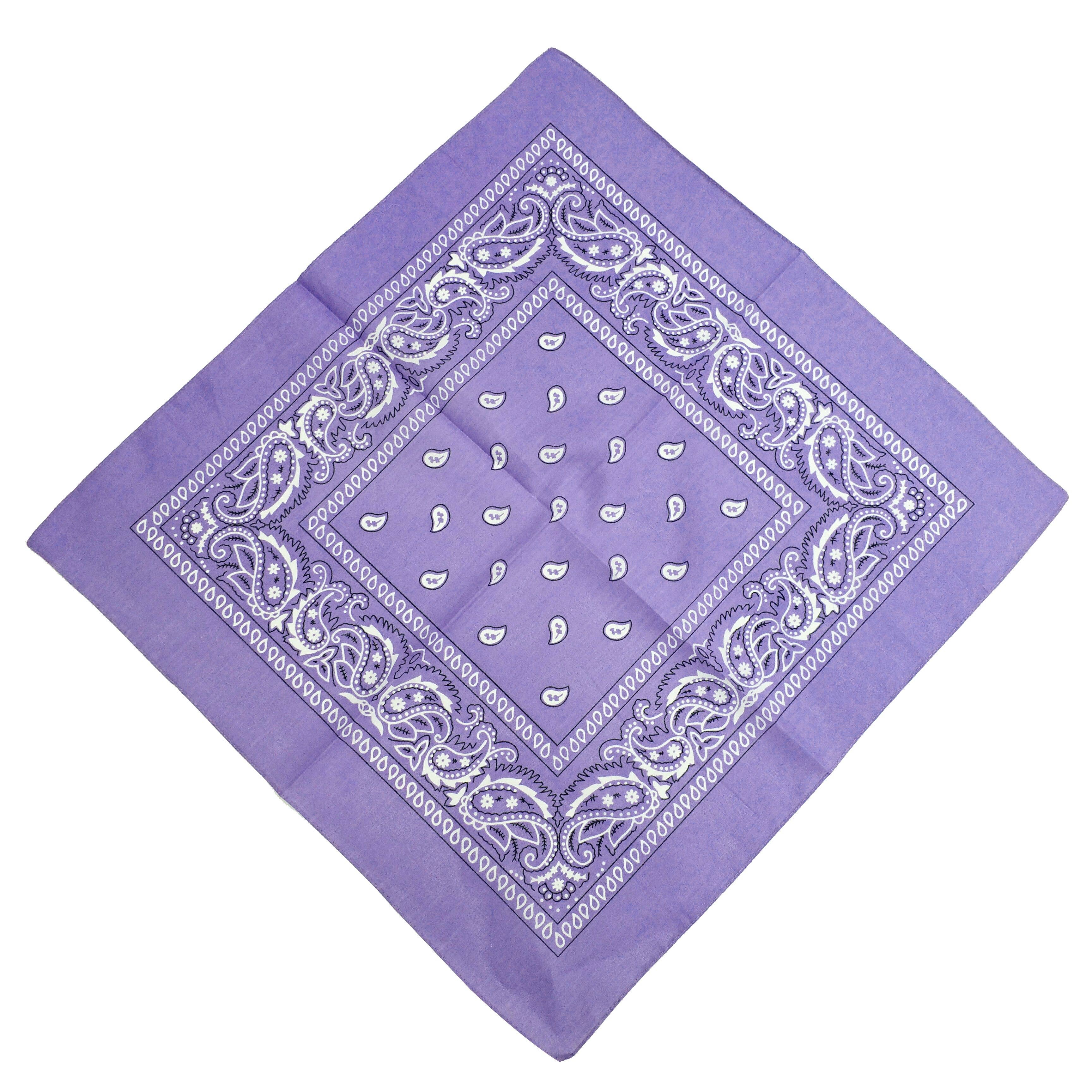 Diacly - Wholesale Bandana - Women's - 12PC Solid Color Paisley Square Bandana Classic Cotton Scarf2