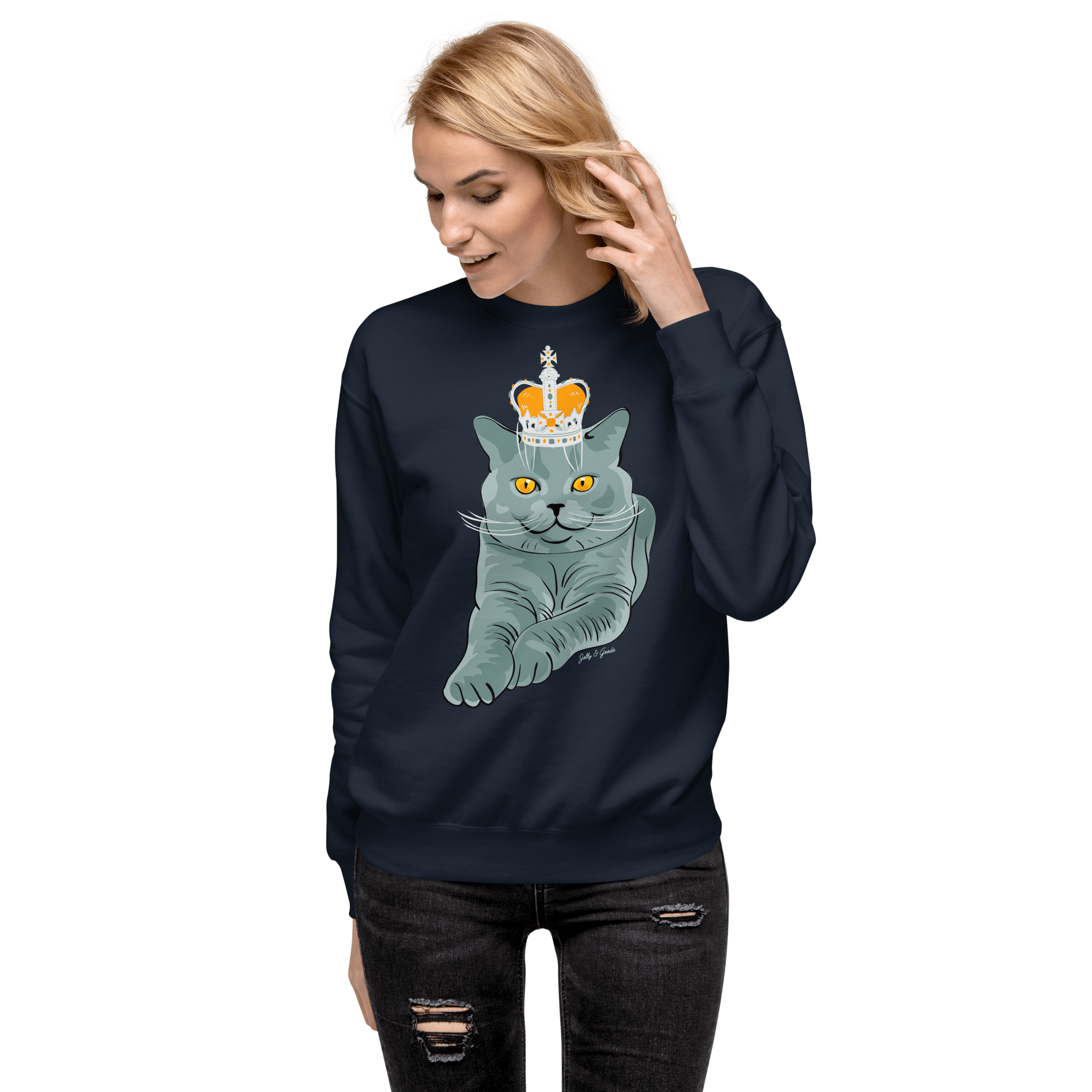 Jolly & Goode - Wholesale Graphic Sweatshirt - Women's - British Blue Premium Sweatshirt0