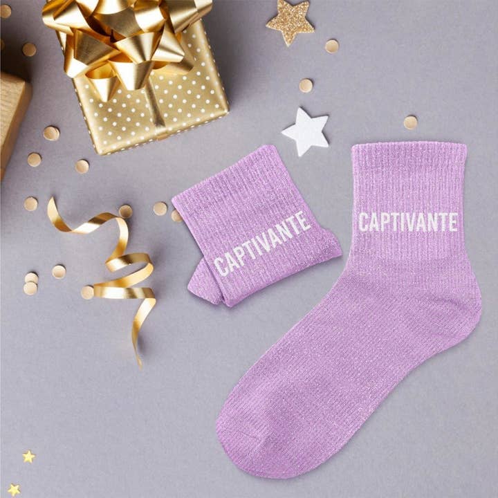 Captivating Glitter Humor Socks gift for women girls birthday Christmas for wholesale by BALOTTI