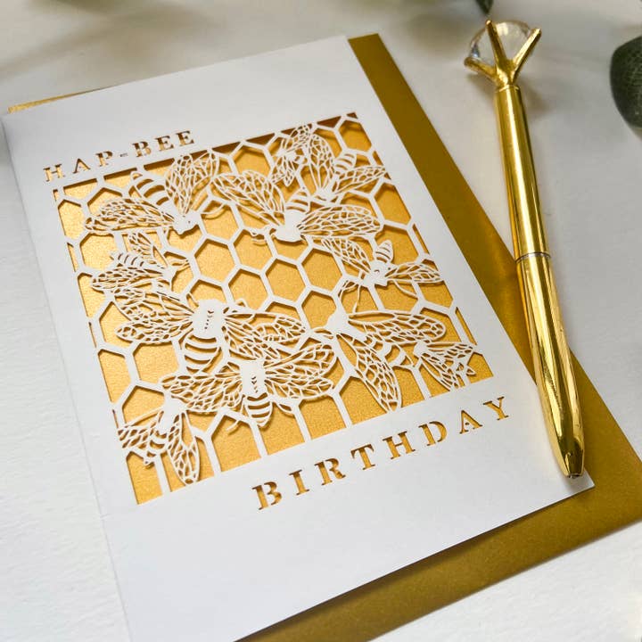 Chow's Stories - Wholesale Birthday Card - Hapbee birthday card, Bumble bee birthday card