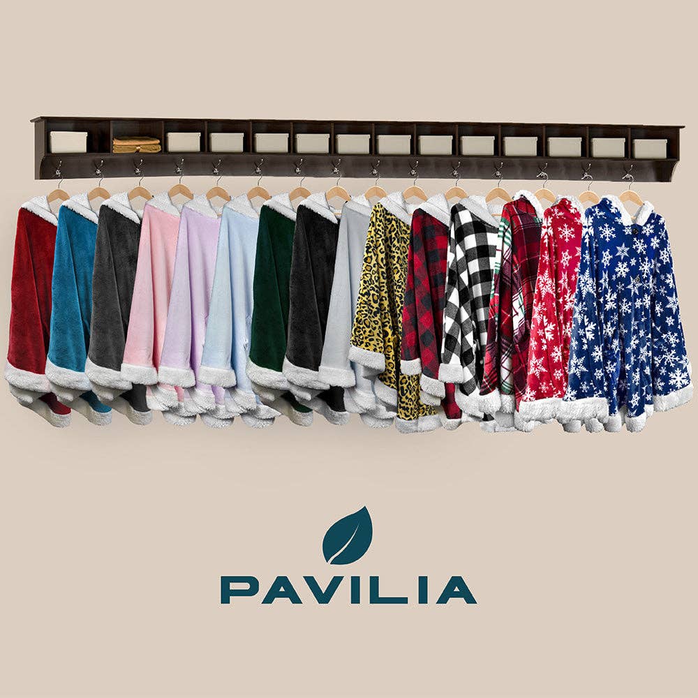 Pavilia – wholesale Poncho – Women's – Angel Wrap Hoodie Sherpa Poncho Blanket12