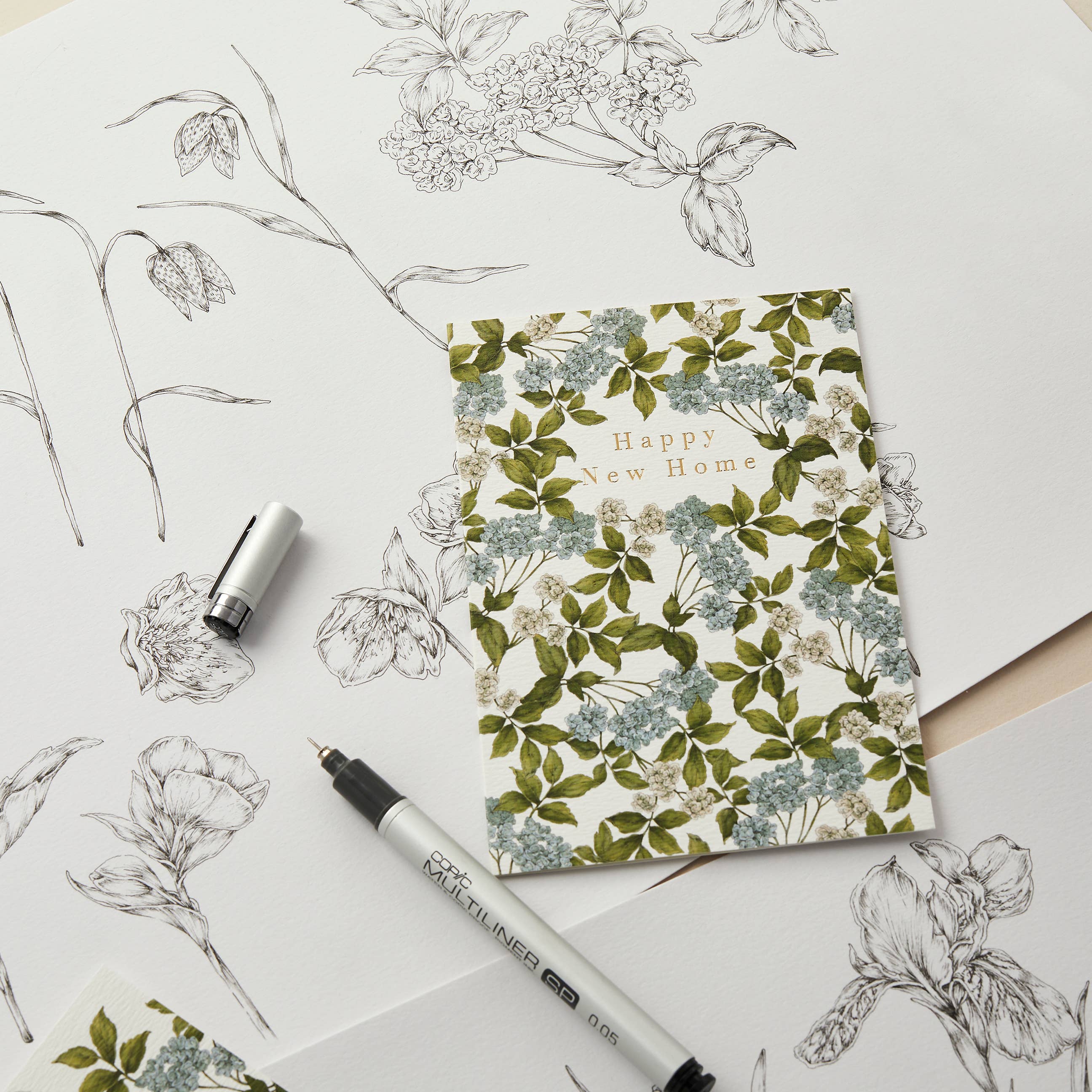 Catherine Lewis Design - Wholesale Housewarming Card - Cottage Garden - Happy New Home - Card2