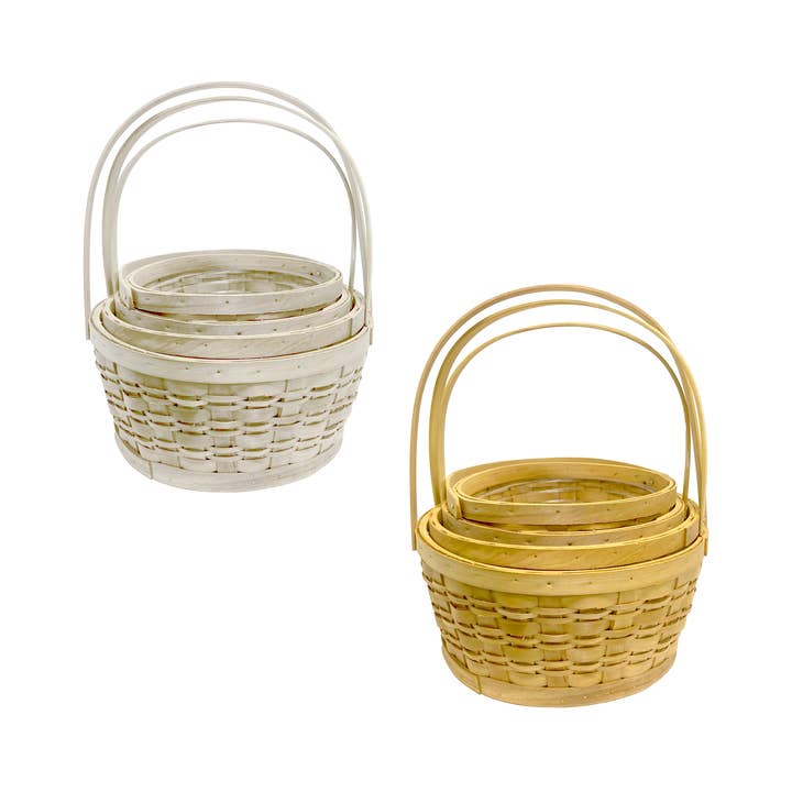 Jacobson - Wholesale Basket - Woodchip Basket Set/4 with Movable Handles