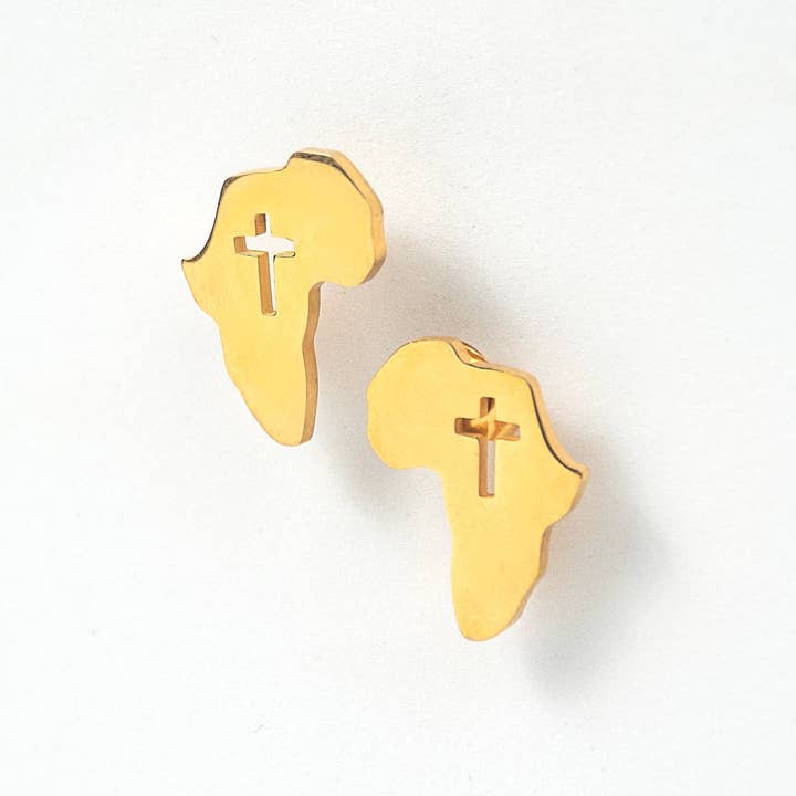 Adé & Grace - Wholesale Stud/Post Earrings - "Africa Cross Stud" Earrings13