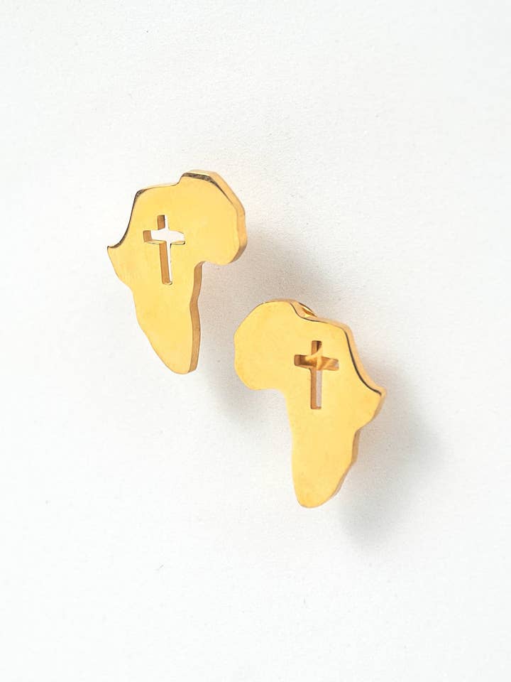 Orecchini a bottone «Africa Cross» per la vendita all'ingrosso da parte di Adé & Grace