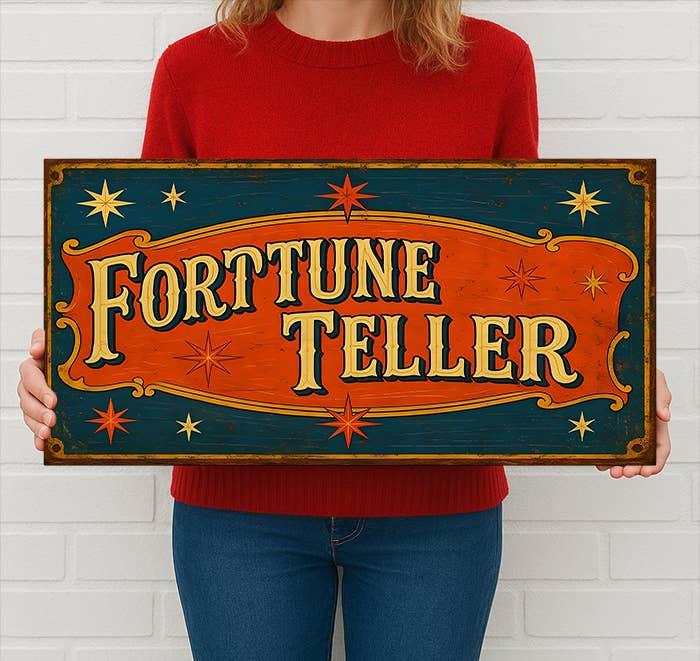 The British Metal Signs Company – wholesale Sign – Fortune Teller Metal Sign – Vintage Mystic Carnival Decor