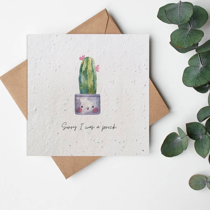 SQ Seed Paper wenskaart - Plant Pun - Prick voor wholesale door Little Green Paper Shop