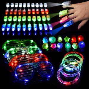 42 PCS Light Up Toys Party Favors,Light Up Pop Tubes Pack,Glow Sticks Glow  in The Dark Party Supplies Bulk for Kids Adult,Birthday Party Decorations
