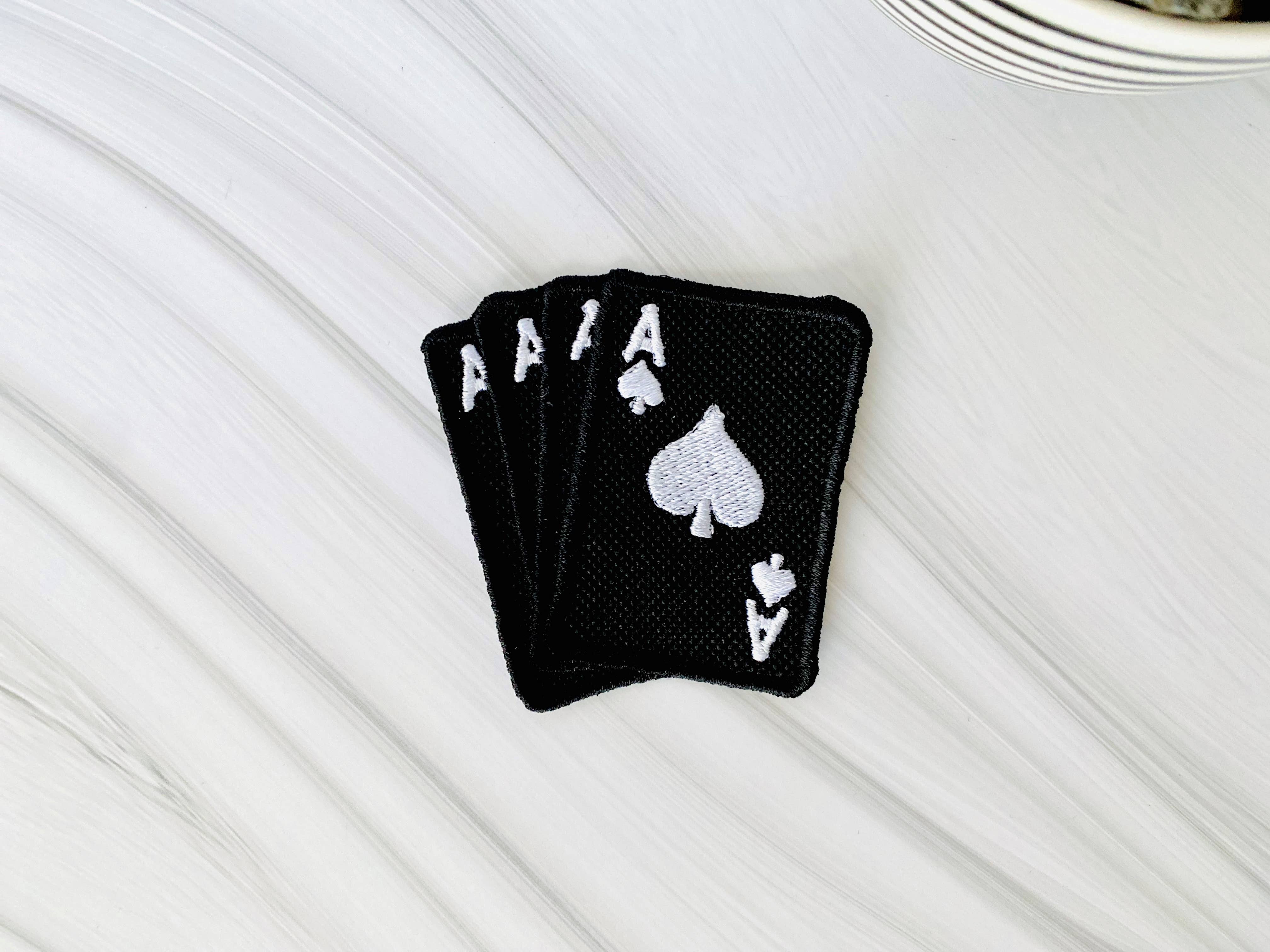 R & R Stitched - Wholesale Patch - Playing cards embroidered hat patch0