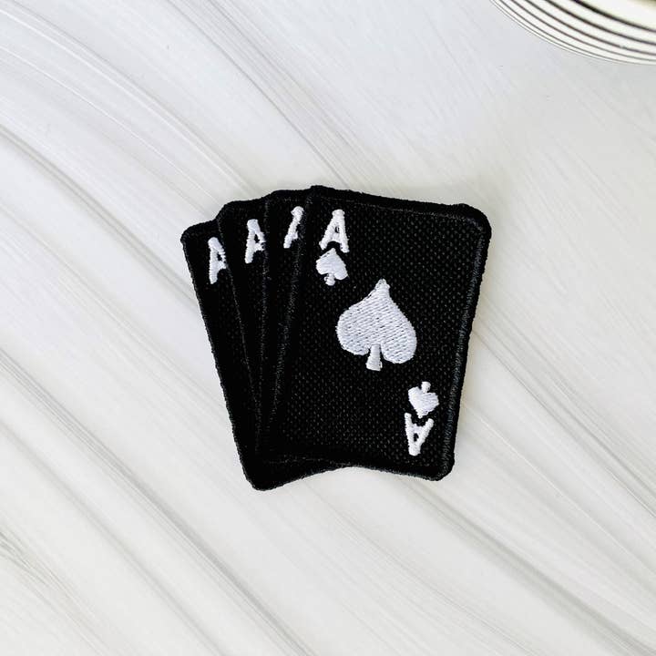 R & R Stitched - Wholesale Patch - Playing cards embroidered hat patch