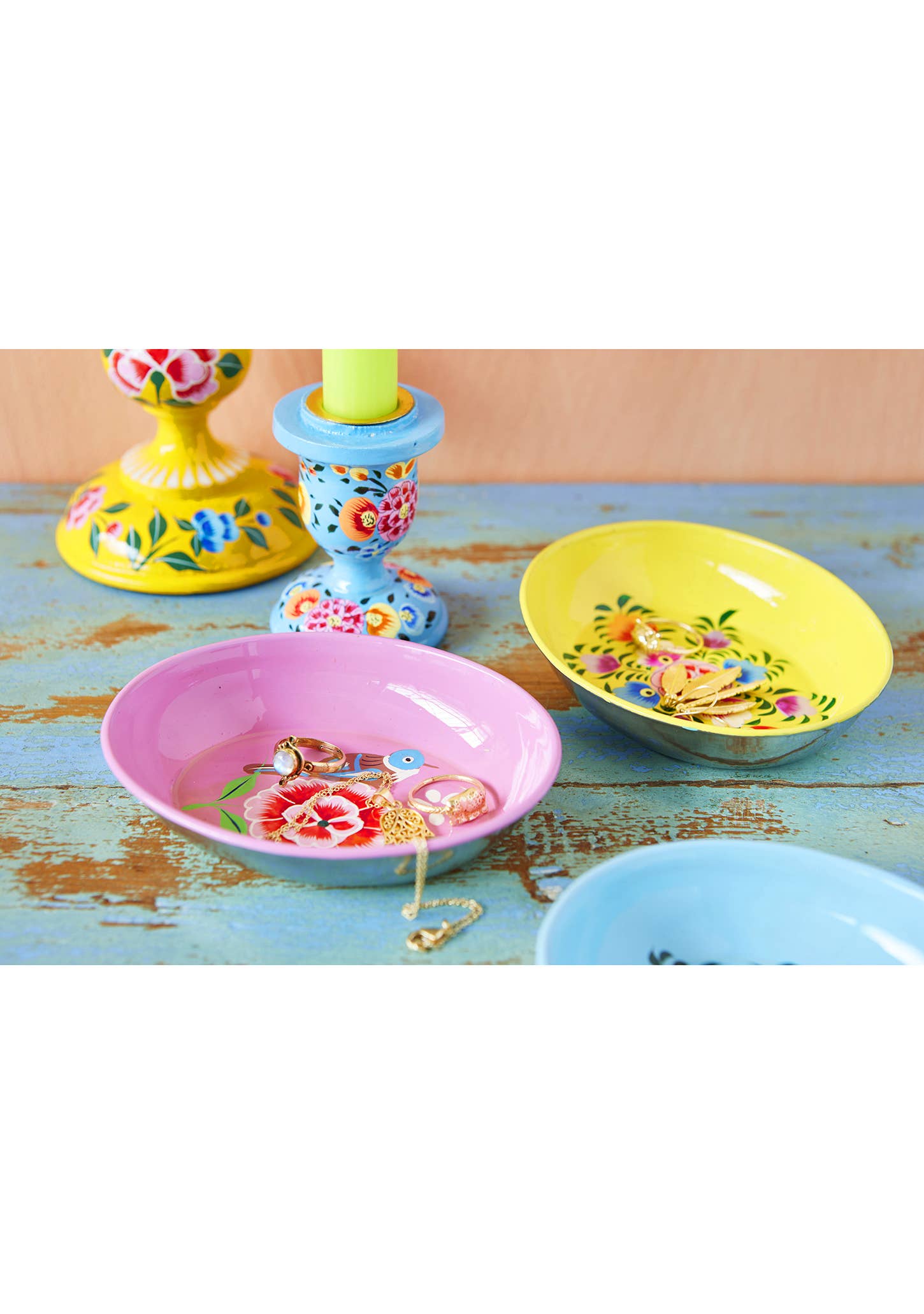 Namaste - Wholesale Decorative Plate/Dish/Bowl - Hand Painted Oval Trinket Dish1