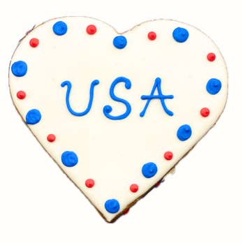 White Heart USA With Dots for wholesale by The Frosted Baker