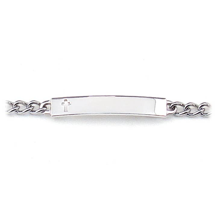 Speidel - Wholesale Bangle Bracelet - Kids & Baby - Children’s ID Bracelet with Cut Out Cross Plaque